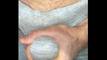 Preview 3 of Momma Sone Full Video - CUM IN LEGGINGS! I masturbate my dick and sperm seeps through gray leggings! Close-up