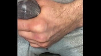 Preview 4 of Momma Sone Full Video - CUM IN LEGGINGS! I masturbate my dick and sperm seeps through gray leggings! Close-up
