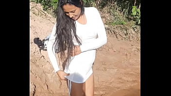 Preview 2 of Learning Anal Step Dad - paseo con cu&ntilde_ada b. en el rio se desnuda para mi parte 2