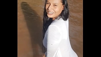 Preview 4 of Learning Anal Step Dad - paseo con cu&ntilde_ada b. en el rio se desnuda para mi parte 2