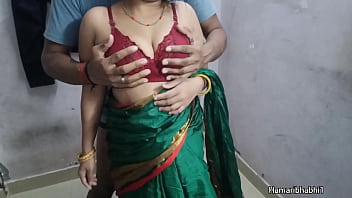 Preview 2 of Sex Vidoos Female With Male - Hot Sexy Bhabhi Fucked By Her Husband In Sexy Silky Saree. Indian Desi Hindi BF Video.