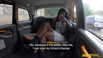 Preview 1 of Milk Tits Teen - Fake Taxi Busty ebony Josy Black wearing bright red lingerie makes sexual advances on the driver