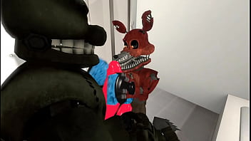 Preview 3 of Ru Clip - N. Foxy rubs Dreadbear cock with a sponge.