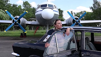 Preview 1 of Friends Mother Love Stroy Movie - Soviet plane,  black Volga and nude model
