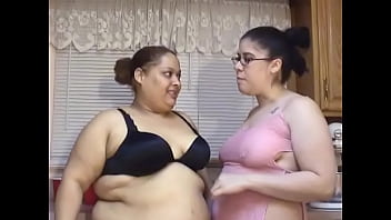 Preview 1 of Playboy 4 Way - Fat and BBW latinas use creams on their bodies in the kitchen