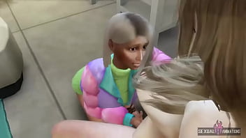 Preview 2 of Outdoor Sex Russian - Plumber Charges Her Client&#039_s Work With Lesbian Sex - Sexual Hot Animations