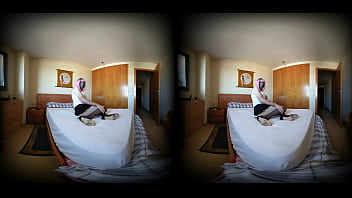 Preview 1 of Srilanka Muslim Couple Scandle - Slutty crossdresser teasing on bed [VR180]