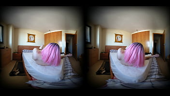 Preview 4 of Srilanka Muslim Couple Scandle - Slutty crossdresser teasing on bed [VR180]
