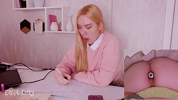 Preview 2 of Xnxx Alex Taxes - Helping my stepsister with homework but she&#039_s too distracted with vibro plug in her ass!
