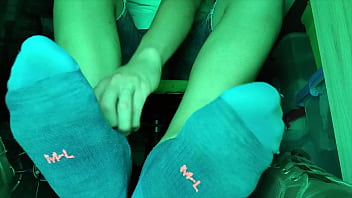 Preview 3 of Tagsjuicy Wet Pussy - SMELL MY SOCKS AND MY FEET UNDER MY DESK