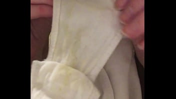 Preview 4 of Iran Incest - Brunette undressed and showed Dirty Panties in pussy discharge