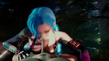 Preview 1 of Xxxxxcx X - Jinx Blowjob and ride league of legend (with sound)