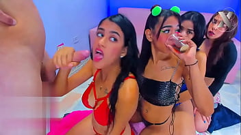 Preview 2 of Xxxhdvideo Bhojpuri - Orgy with my ex girlfriends lined up to suck my dick