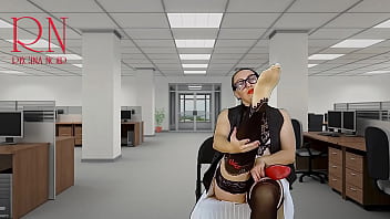 Preview 2 of Mamis Xxx Enanitas Porno - Naked secretary seduces her boss,  shows her pussy,  tits and cunt.