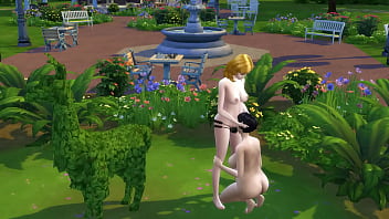 Preview 2 of Lahori Busty - SIMS 4 - MATURE BLONDE GETS PUSSY ATE AND FUCKS CHUBBY BLACK HAIRED LADY IN PUBLIC