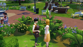 Preview 1 of Lahori Busty - SIMS 4 - MATURE BLONDE GETS PUSSY ATE AND FUCKS CHUBBY BLACK HAIRED LADY IN PUBLIC