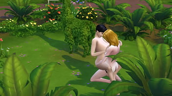 Preview 4 of Lahori Busty - SIMS 4 - MATURE BLONDE GETS PUSSY ATE AND FUCKS CHUBBY BLACK HAIRED LADY IN PUBLIC