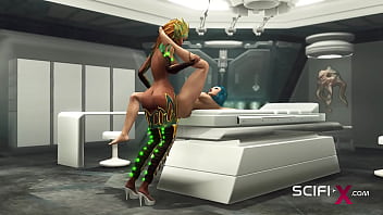 Preview 3 of Mom Fuckin - A hot horny girl gets fucked by 3d dickgirl in a spaceship