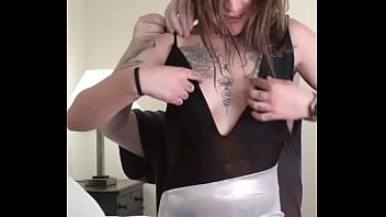 Preview 4 of Bug Duck - PART 2 more to come?? trying on a little black dress both #toosmall and #toobig. She is #hot and #sexy in this littl...