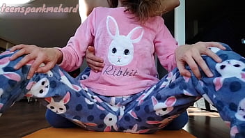 Preview 1 of Costum Sexy - stepbrother teasing small tits and wet pussy stepsister in pajamas