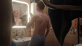 Preview 1 of Man Xxc - Sexy model mars6mars masturbate at bathroom (spy cam)