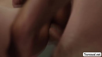 Preview 4 of Desi Ripe Sex - TS brunette Ariel Demure anal sex with Pervert bald gym buddy