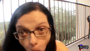 Preview 4 of Tash Sex - Busty delivery girl rides BBC on couch and balcony