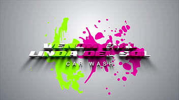 Preview 1 of Suny Lone Hrd Xnxx - Linda del Sol &amp_ Venom Evil - Car Wash - Gangbang 6 boys with pee