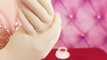Preview 4 of Britt James Xxx - ASMR: double latex gloves video (Arya Grander) sexy close ups - point of view free clip nurse gloves