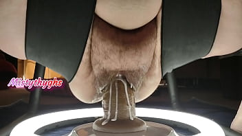 Preview 3 of Lauren Video - BBW Mistythyghs Riding Huge Brown Dildo Creamy Wet