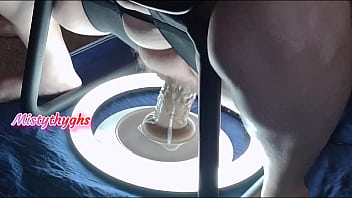 Preview 4 of Lauren Video - BBW Mistythyghs Riding Huge Brown Dildo Creamy Wet