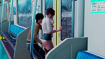 Preview 1 of Sunny Leon Xnxxxx Bf - The guy fucks the office lady in the subway l 3D porno game
