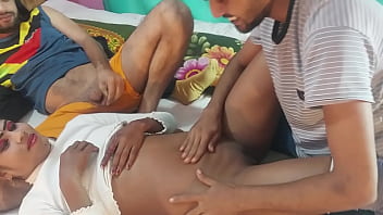 Preview 2 of Son Fuck Hot Mom Video - Two black chicks gets shared between a group of horny guys foursome fucks fantastic group sex ,  Hanif  and Popy khatun and Sumona and Manik