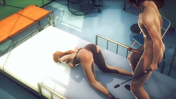 Preview 3 of Japan New Free - Evangelion Hentai - Asuka gets fucked by two guys at hospital bed Threesome FMM - Japanese Asian Manga Anime Film Game Porn