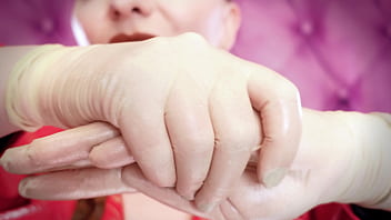 Preview 4 of Amateur Xxx Beach - ASMR fetish video: latex gloves fetish and oil - great soundings and close ups (Arya Grander) POV