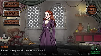 Preview 3 of Fuk Cumshot - Game of Whores ep 10 Espiando Dany e Sansa pela porta
