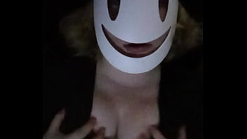 Preview 3 of Asking Blue Flim - SFW SC Caressing her breasts through her black shirt and bra