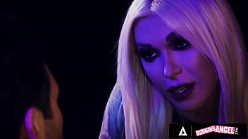 Preview 2 of Mom And Son Vidz - BURNING ANGEL - Busty Trans Gets Her Mouth And Ass Fucked Before Finishing With A Mouthful Of Cum