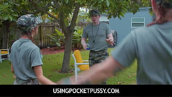 Preview 1 of Sanilioni Dwanlod - UsingPocketPussy - Freeuse Hot Teens Are Anytime Sex For Drill Instructor During Boot Camp - Dani Blu,  Callie Black