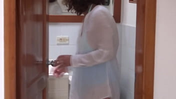 Preview 1 of Sneak F - Full spied on beautiful stepmother while she urinates before and after having fucked
