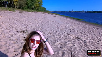 Preview 1 of Vidio Ngentot Abg Cantik Mulus - Public Fuck With A Strange Girl In The Beach Changing Room - Cum in Panties and Walk - MihaNika69 and MichaelFrost