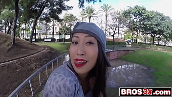 Preview 1 of Chubby Big Tits Granny - Freaky Asian Babe Enjoying Public Anal Sex In Spain (Sharon Lee)