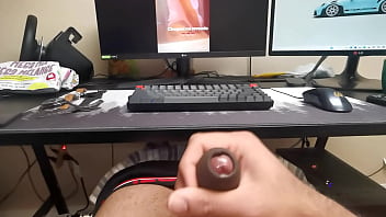 Preview 4 of Dad And Daltar - Masturbating while watching trans porn