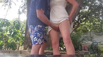 Preview 1 of Tenten Xxb - Mutual masturbation with my stepsis outdoors cumming on her pussy