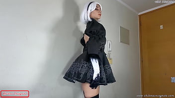 Preview 1 of The Best Fuck Cock - 2B Nier Automata 3D HENTAI - UNCENSORED real COSPLAY - Facial Cumshot