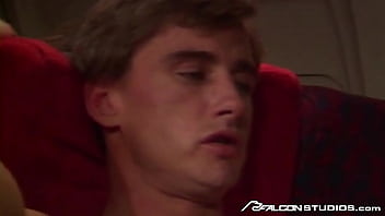 Preview 4 of Brazzers Tourist - FalconStudios - Vintage Jock Blowing A Hairy Hunk In An Airplane
