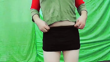Preview 1 of Bo Dreck - Ladyboy sissy kitty cute young crossdresser solo striptease