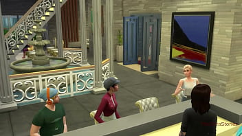 Preview 1 of Sil Pec Ki Xxx Video - Sims 4 sexy busty bar girl caught theft,  fucked for punishment