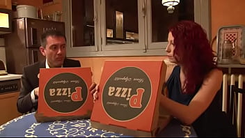 Preview 1 of Nanded Xxx Porn - Slutty French redhead delivers pizza and pussy