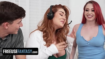 Preview 3 of Tamil Mama Com - Big Titted Slut Chloe Cooper Gets Fucked By Perv Roommates During Job Interview - FreeUse Fantasy